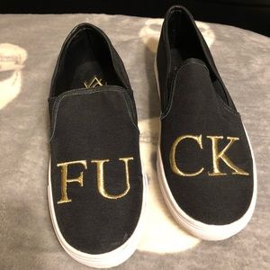 YRU F*ck slip ons
